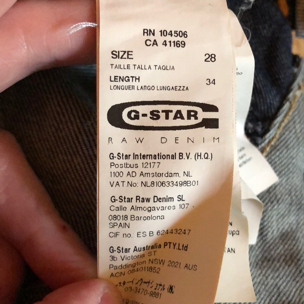 UNIQUE G-Star Midge Straight Low-Rise Dark Wash 28x28.5” - Picture 7 of 12